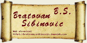 Bratovan Sibinović vizit kartica